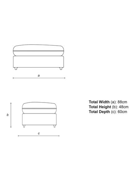 John Lewis x Sophie Conran Cocobella Footstool, Light Leg - view 2, Bruges Sage