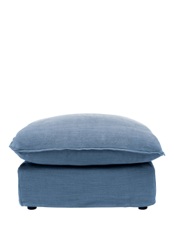 John Lewis x Sophie Conran Cocobella Footstool, Light Leg, Boho Denim