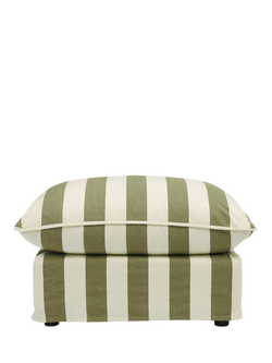 John Lewis x Sophie Conran Cocobella Footstool, Coastal Stripe, Spring Green Stripe