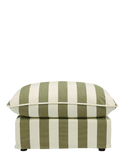 John Lewis x Sophie Conran Cocobella Footstool, Coastal Stripe, Spring Green Stripe