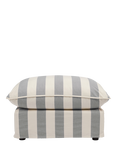 John Lewis x Sophie Conran Cocobella Footstool, Coastal Stripe, Grey Stripe