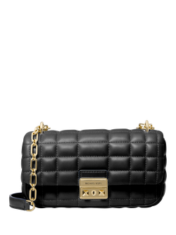 Michael Kors Tribeca Small Quilted Leather Convertible Shoulder Bag, Black, Black (001)