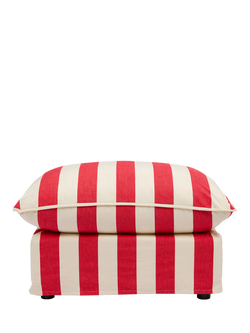 John Lewis x Sophie Conran Cocobella Footstool, Coastal Stripe, Petunia Stripe