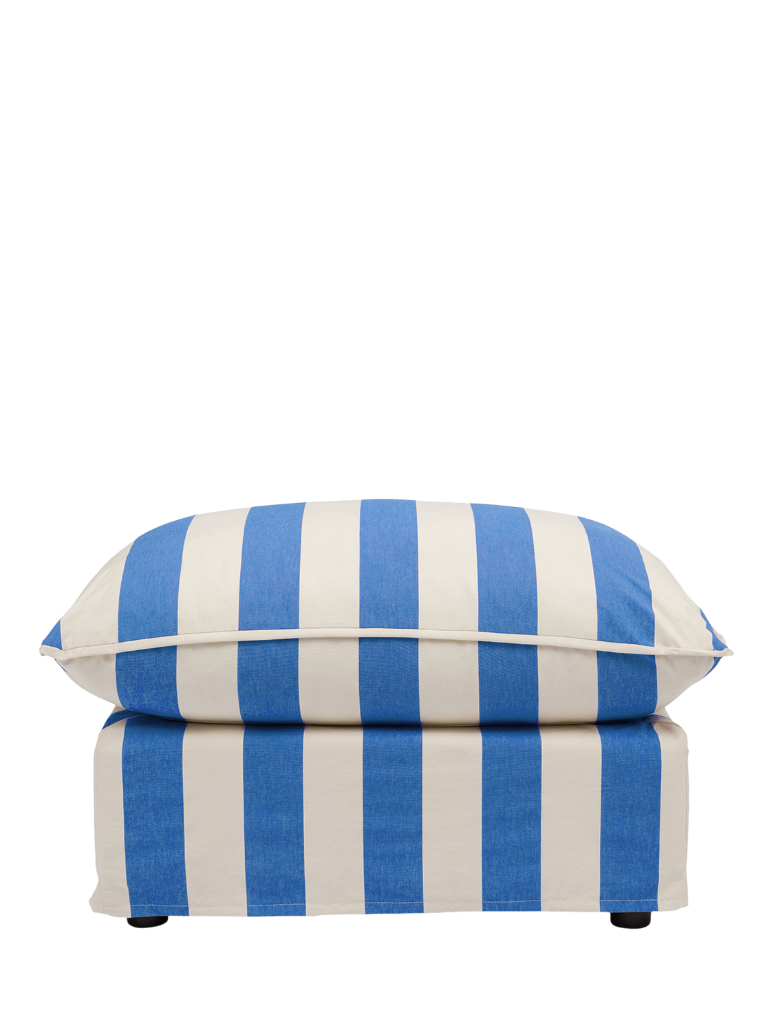Cocobella Range, John Lewis x Sophie Conran Cocobella Footstool, Light Leg, Cornish Blue Stripe
