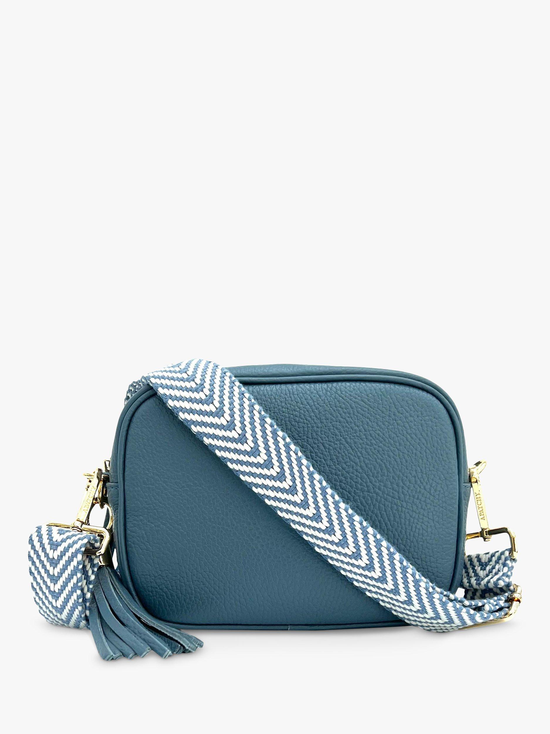 Apatchy Chevron Strap Leather Crossbody Bag
