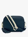 Apatchy London Leather & Canvas Strap Crossbody Bag, Navy