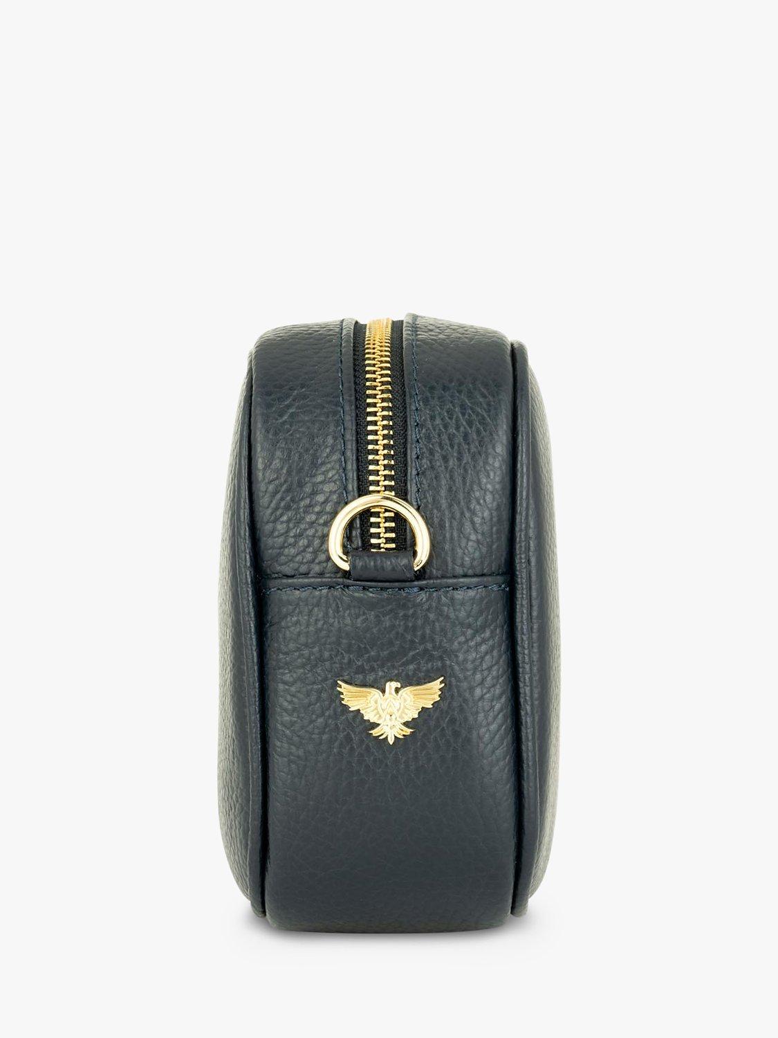 Product image 2 of 5, which shows Apatchy London Leather & Canvas Strap Crossbody Bag, Navy