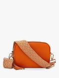 Apatchy London Cross Stitch Strap Leather Crossbody Bag, Orange