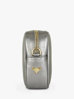 Apatchy London Zigzag Strap Leather Crossbody Bag - view 2, Pewter