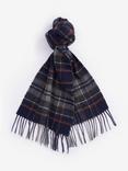 Barbour Check Tartan Scarf, Navy/Dark Ginger