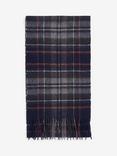 Barbour Check Tartan Scarf, Navy/Dark Ginger