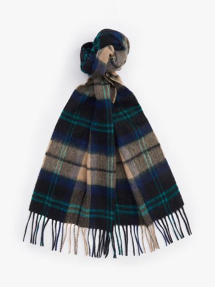 Barbour Wool Cashmere Tartan Scarf, Green Loch, Green Loch