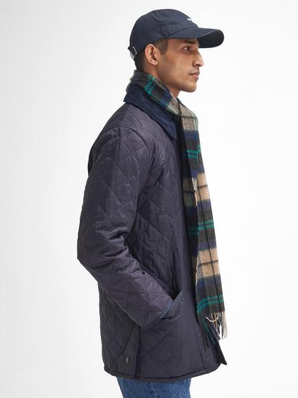 Barbour Wool Cashmere Tartan Scarf, Green Loch - view 2, Green Loch