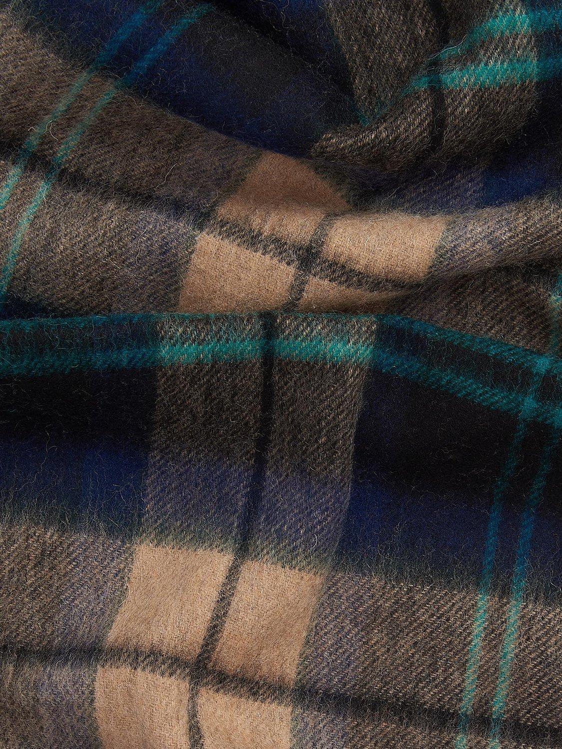 Product image 4 of 4, which shows Barbour Wool Cashmere Tartan Scarf, Green Loch