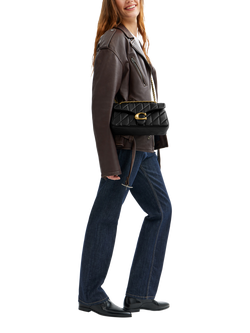 Coach Tabby 26 Quilted Leather Shoulder Bag - view 2, B4/Black