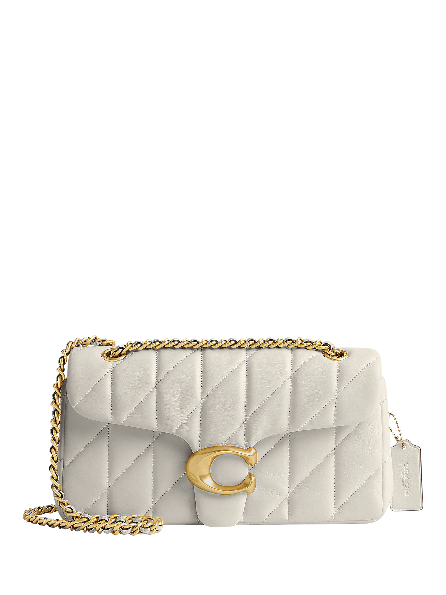Product image 1 of 3, which shows Coach Tabby 26 Quilted Leather Shoulder Bag, Chalk