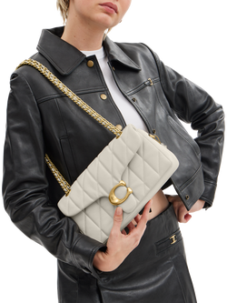 Coach Tabby 26 Quilted Leather Shoulder Bag - view 2, B4/Chalk