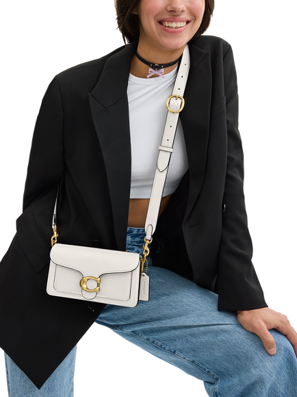 Coach Tabby 20 Pebbled Leather Shoulder Bag - view 2, Chalk