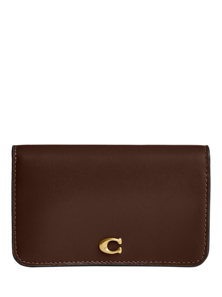 Coach Essential Leather Slim Card Case, Brown, B4/Maple