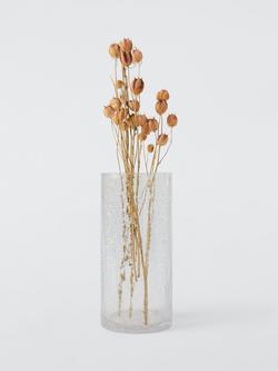 John Lewis Crackle Glass Column Vase, H23.5cm, Clear - view 2, Clear
