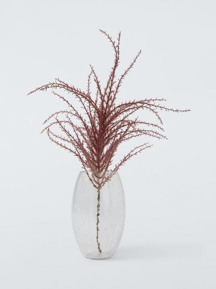 John Lewis Crackle Glass Barrel Vase, H25cm, Clear - view 2, Clear
