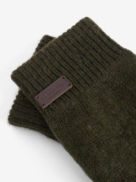 Barbour Carlton Wool Mix Gloves - view 2, Dark Green