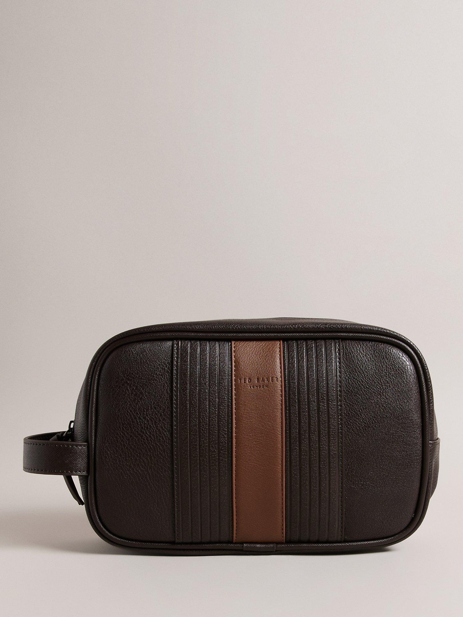 Ted Baker Evens Striped Wash Bag, Brown