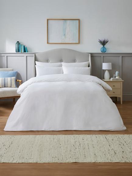 Silentnight Restore Naturally Breathable Bamboo Cotton Duvet Cover & Pillowcase Set, White, White