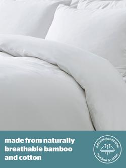 Silentnight Restore Naturally Breathable Bamboo Cotton Duvet Cover & Pillowcase Set, White - view 2, White