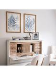 One.World Brookby Fern Rattan Framed Print, Set of 2, 70 x 50cm, Blue