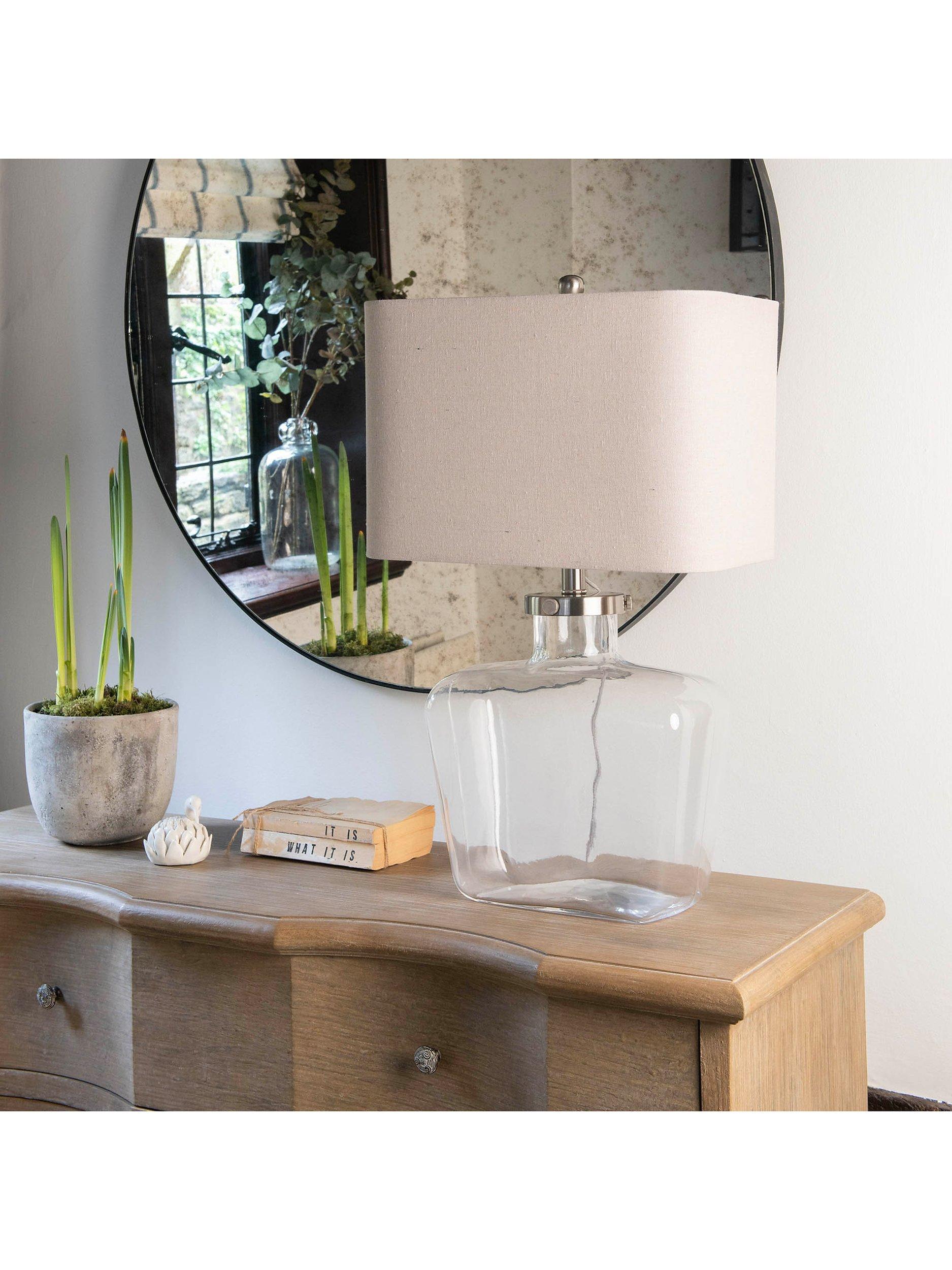 One.World Fillable Glass Table Lamp Clear Natural