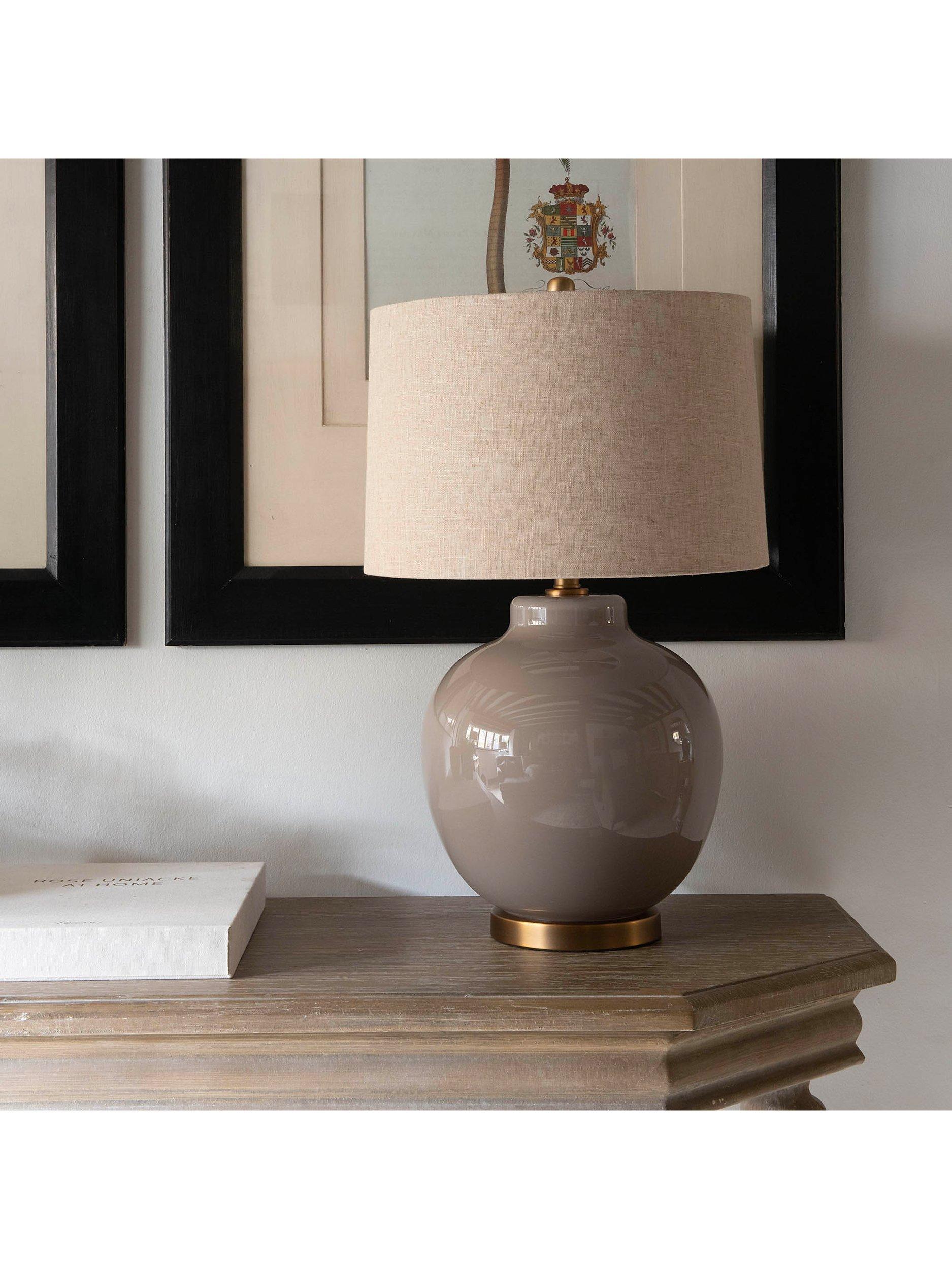 One.World Glass Table Lamp, Grey