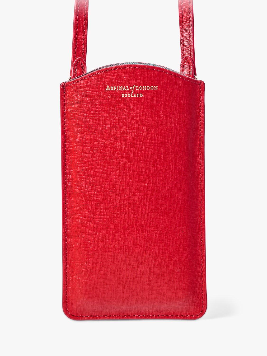 Aspinal of London London Phone Case Crossbody Pouch, Scarlet