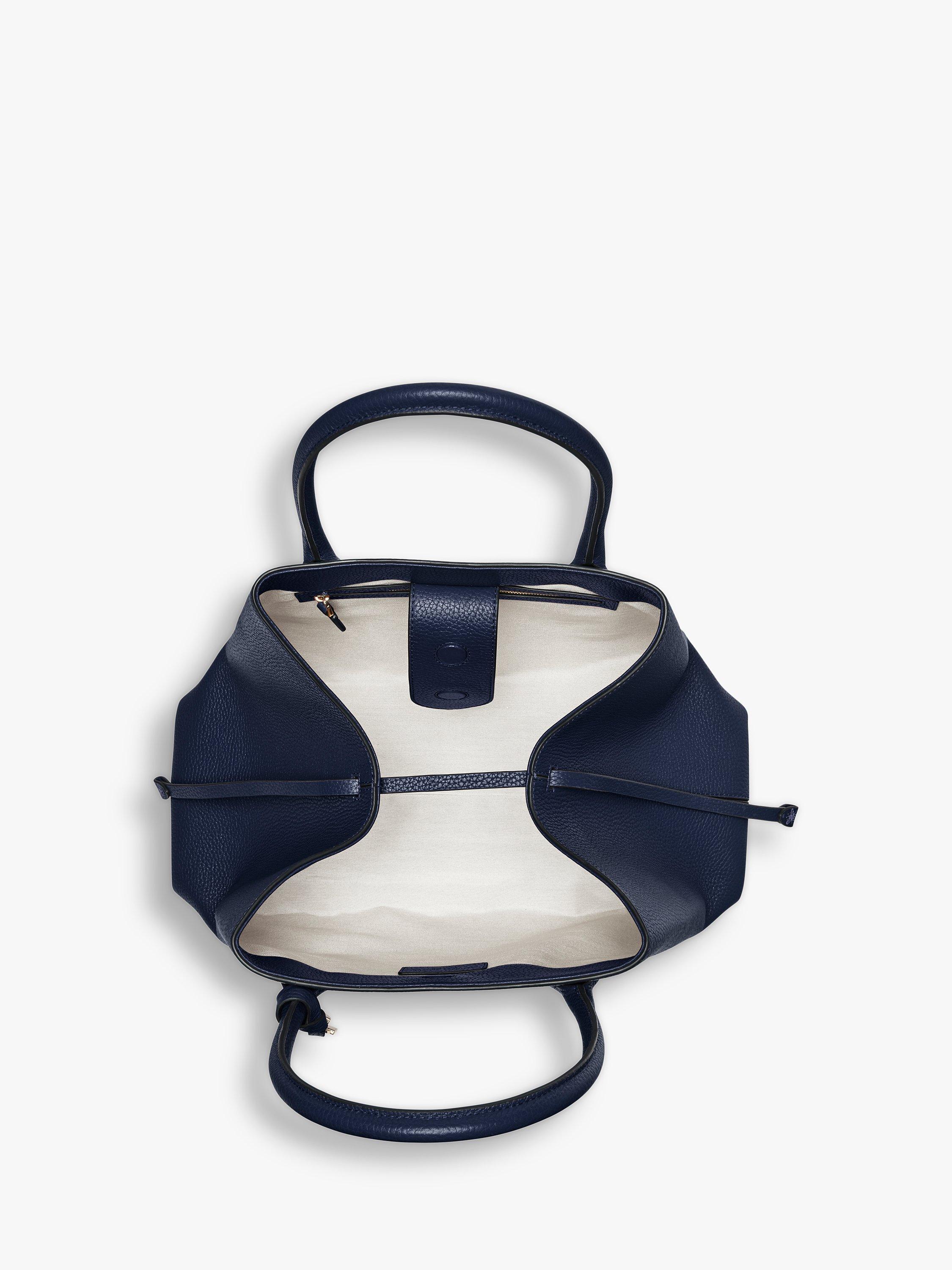 Product image 4 of 4, which shows Aspinal of London Large Pebble Leather Paris Bag, Navy