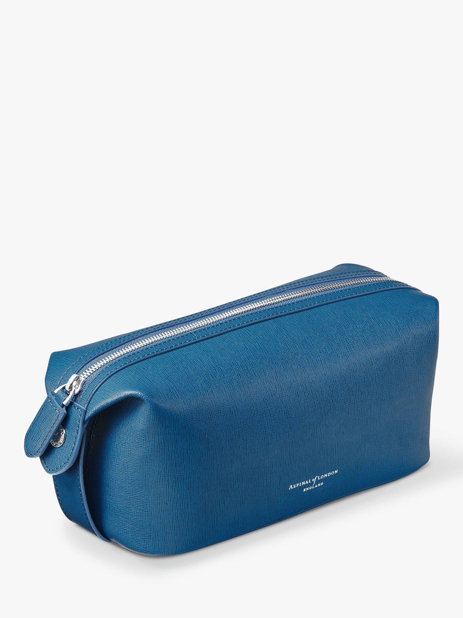 Aspinal of London Mount Street Saffiano Leather Wash Bag, Blue