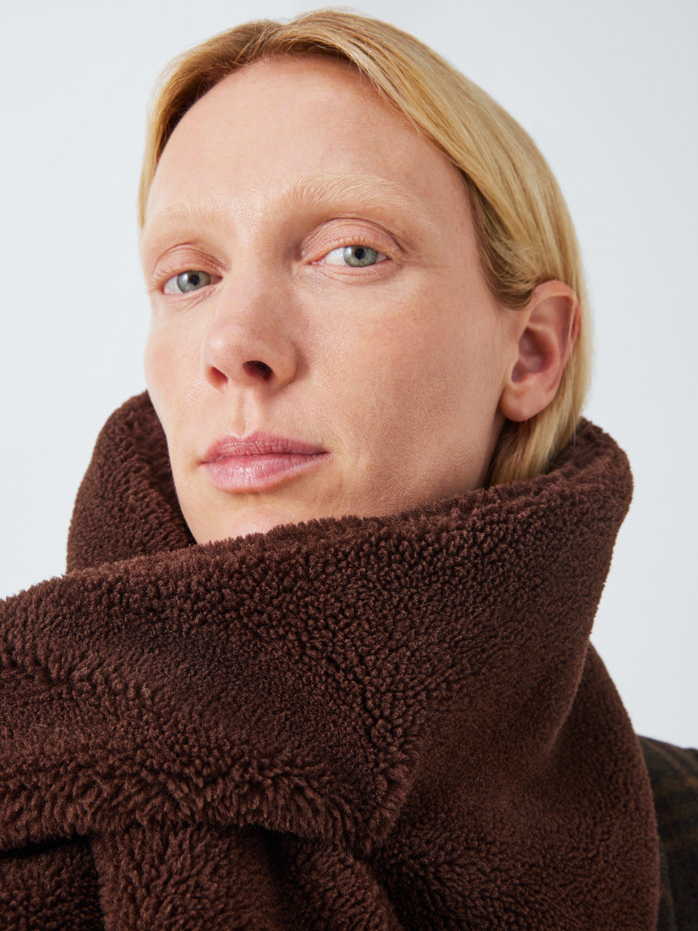 Product image 5 of 5, which shows John Lewis Borg Scarf, Brown