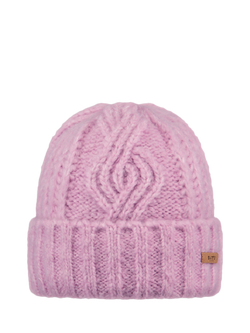Barts Farrah Cable Knit Beanie Hat, Orchid, Orchid