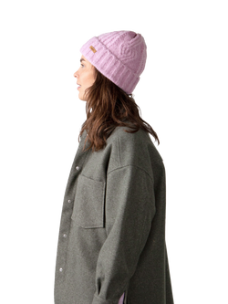 Barts Farrah Cable Knit Beanie Hat, Orchid - view 2, Orchid