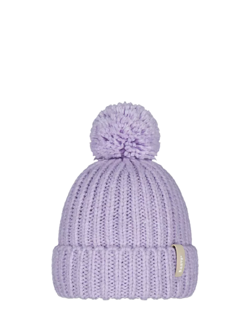 TESTIFY top Lithium Spell Out Purple Pom Pom Beanie Hat