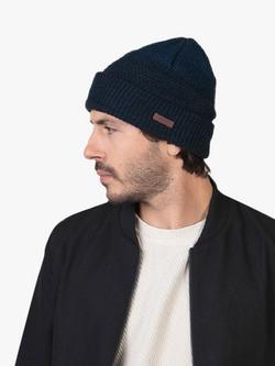 Barts Ail Knit Beanie Hat, Navy - view 2, Navy