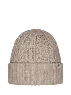 Barts Pacifick Cable Knit Beanie Hat, Beige, Beige