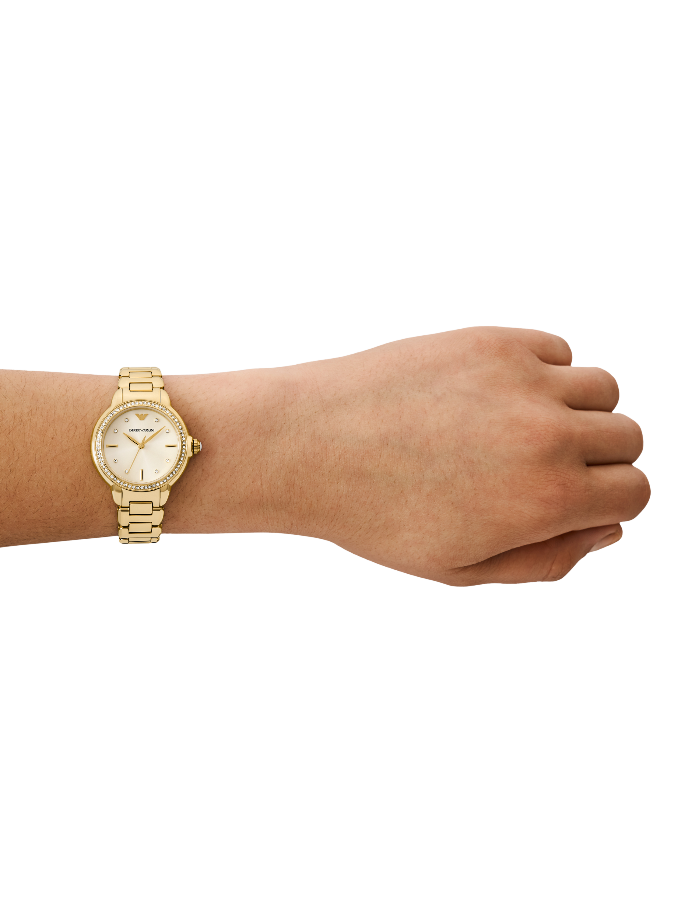 Product image 2 of 6, which shows Emporio Armani AR11609 Women's Mia Crystal Bracelet Strap Watch, Gold