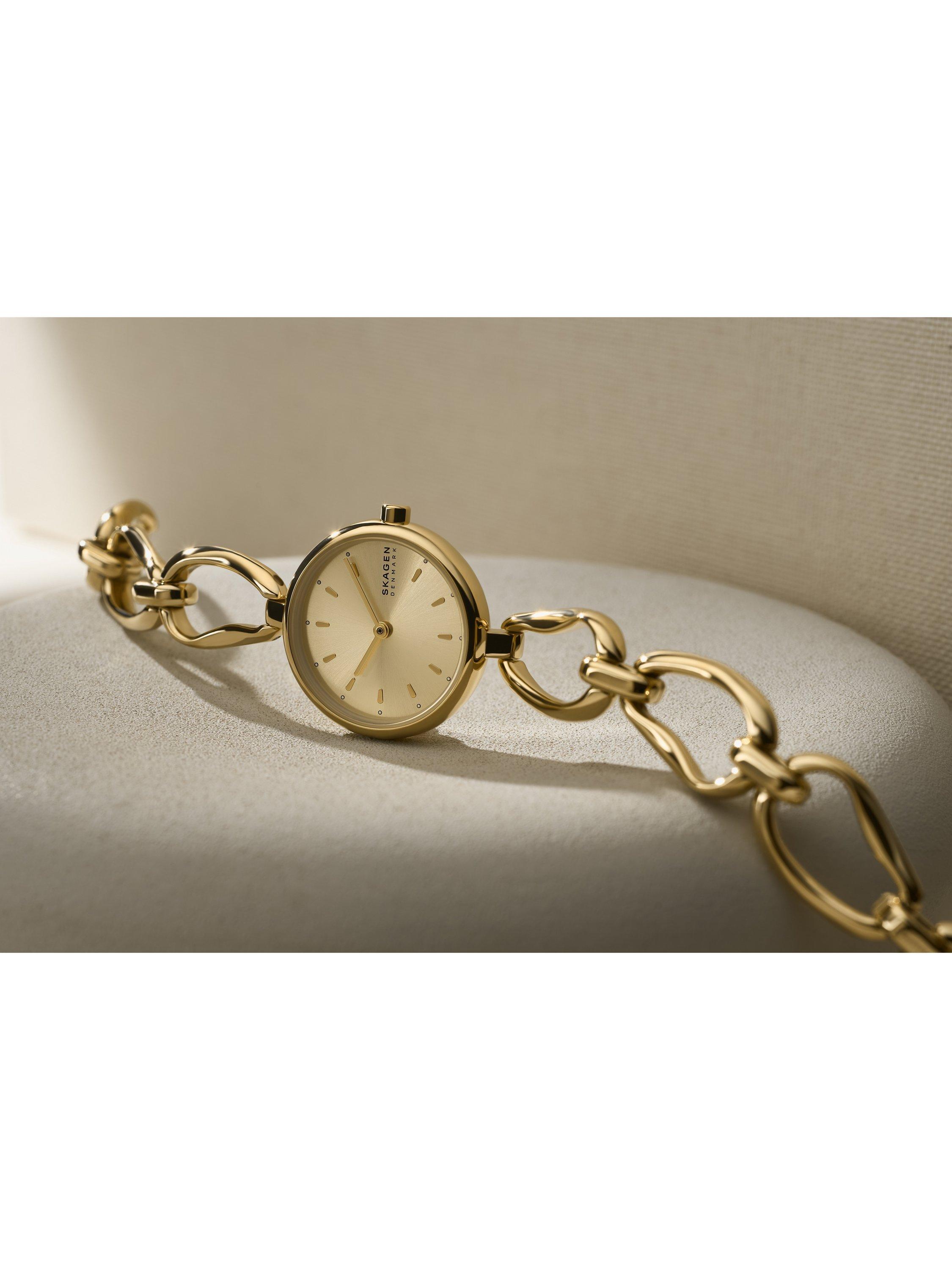 Skagen SKW3152 Women s Signatur Lille Organic Link Chain Strap Watch Gold