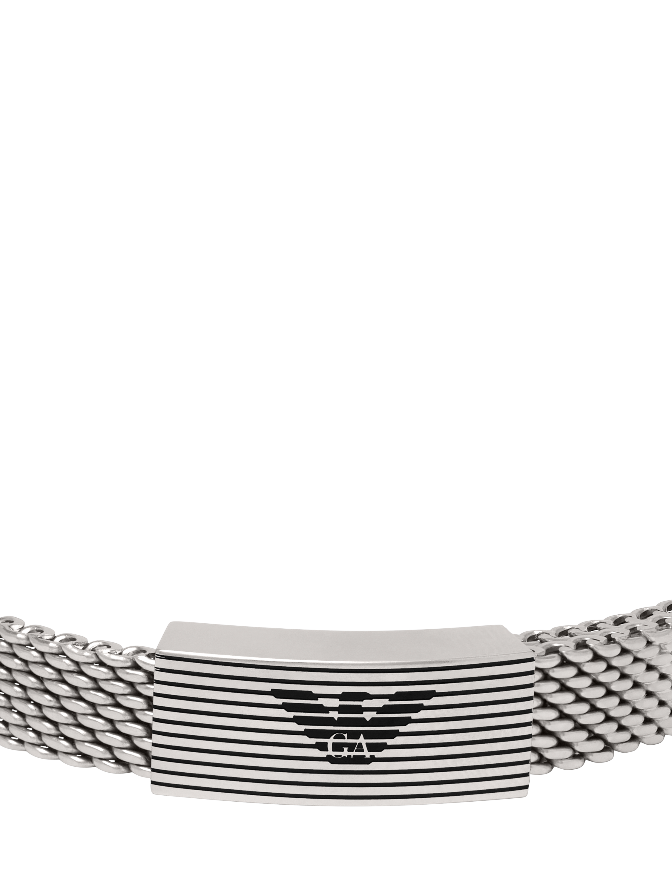 Product image 2 of 3, which shows Emporio Armani Men's Mesh Bracelet, Silver