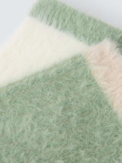 John Lewis Fluffy Lounge Socks, Pack of 2 - view 2, Green/Multi