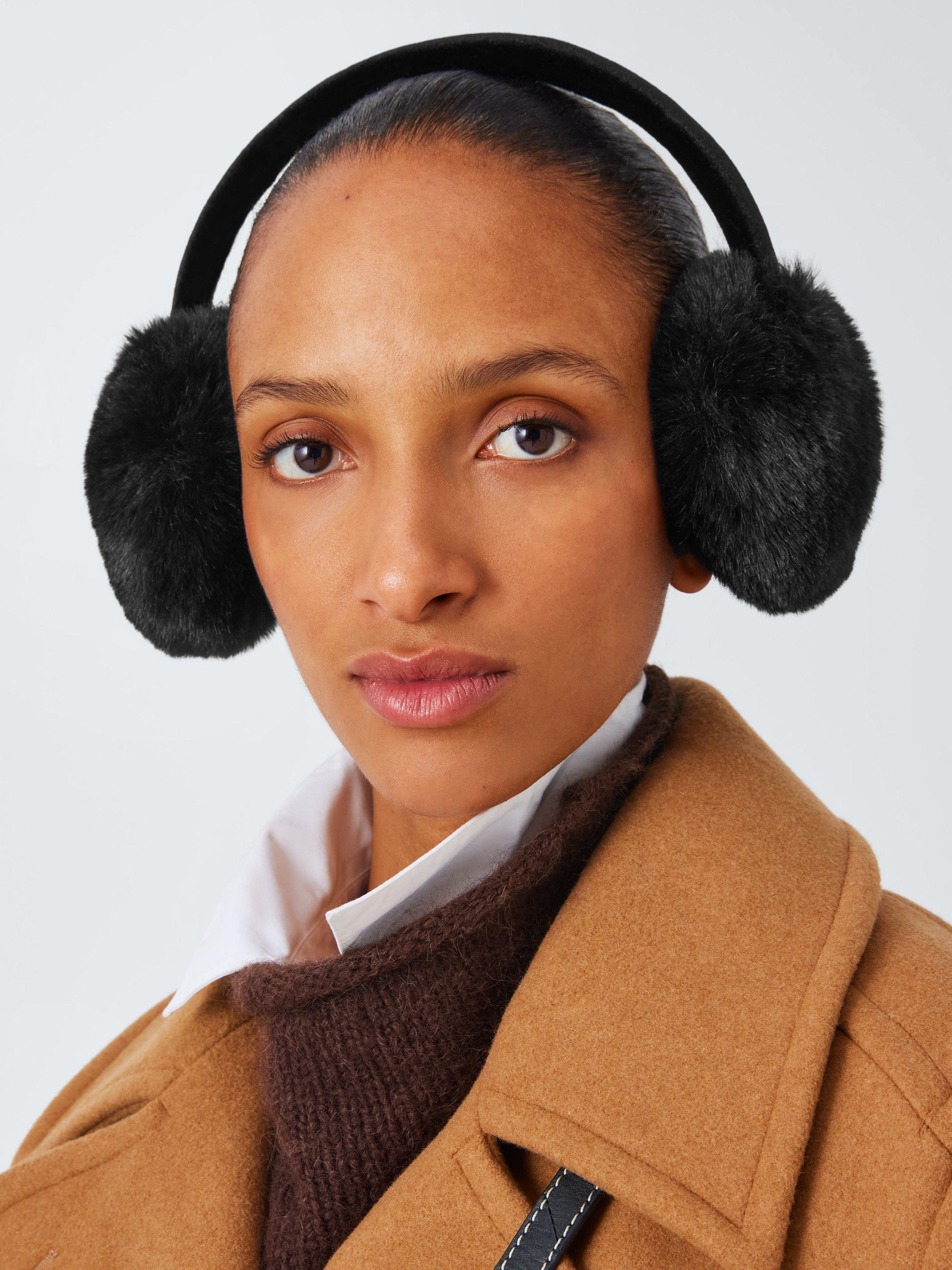 John Lewis Faux Fur Earmuffs, Black