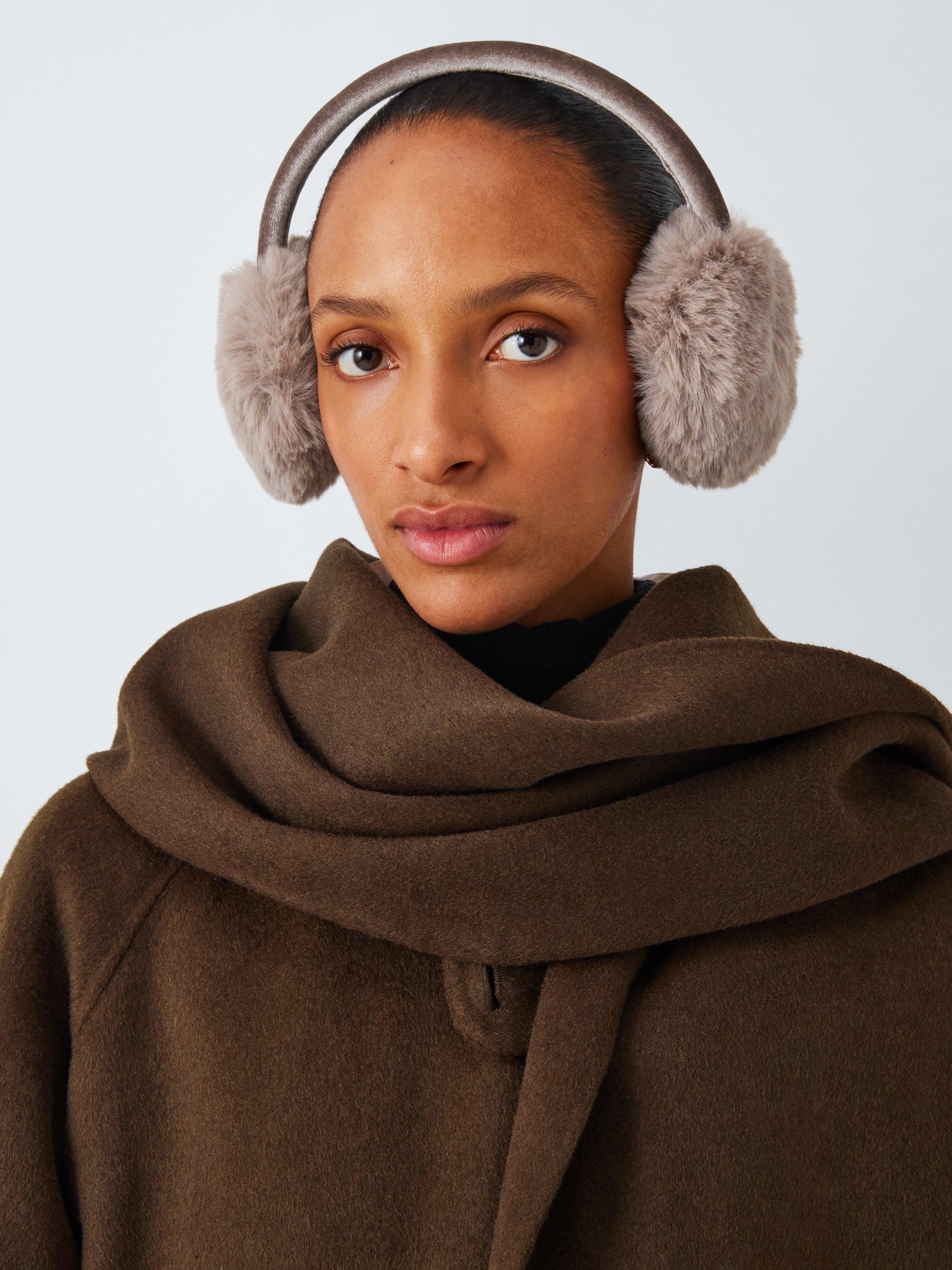 John Lewis Faux Fur Earmuffs, Grey