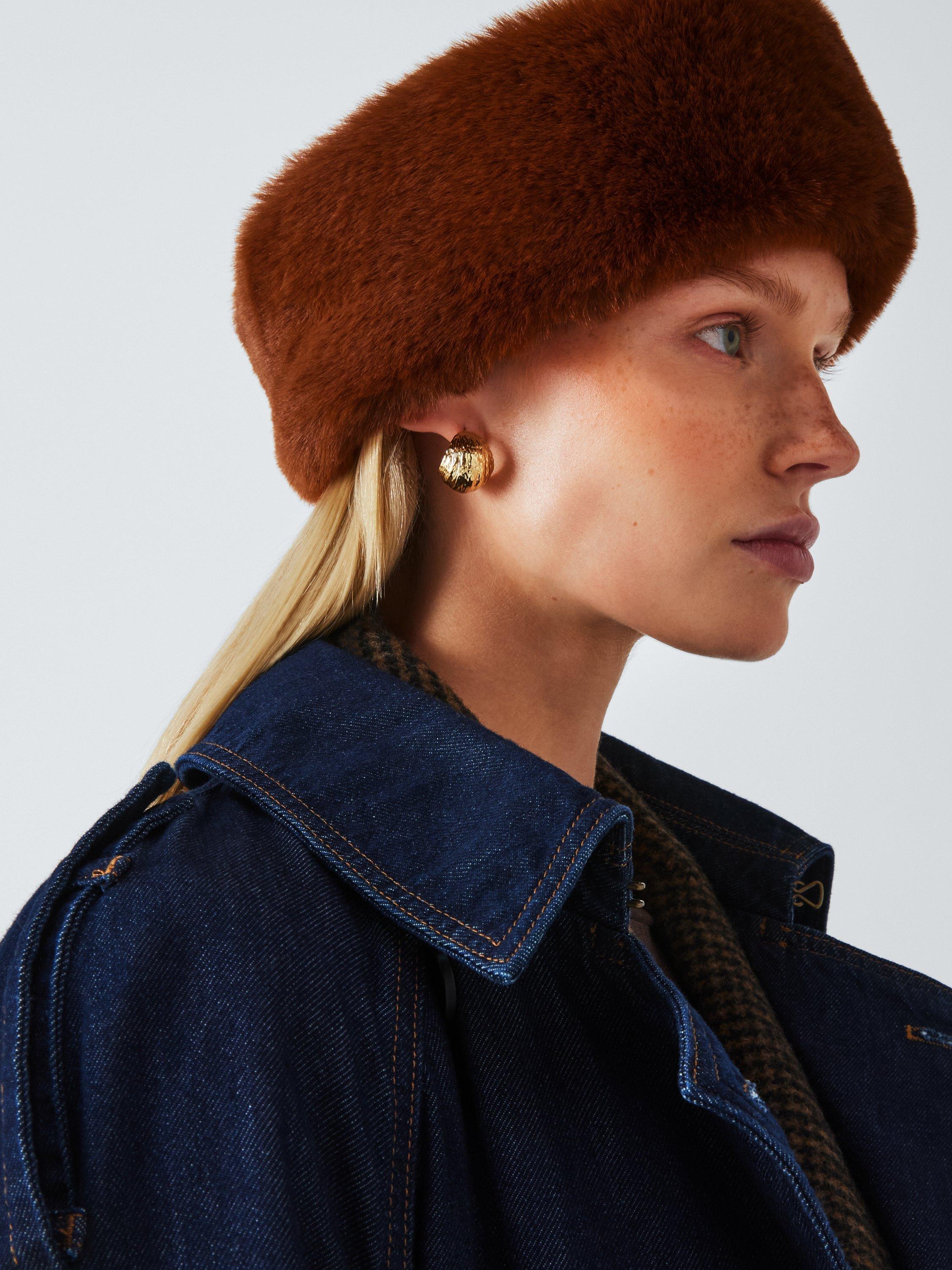 Product image 4 of 4, which shows John Lewis Faux Fur Headband, Ginger