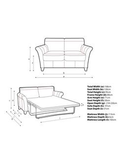 John Lewis Charlotte II Leather Sofa Bed, Dark Leg - view 2, Demetra Green