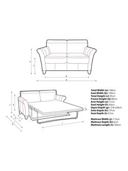 John Lewis Charlotte II Leather Sofa Bed, Dark Leg - view 2, Demetra Light Tan